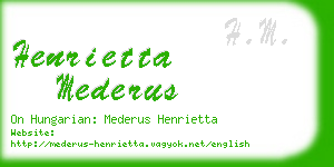 henrietta mederus business card